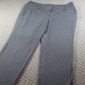 Larry Levine Size 8 Mid Rise Straight Leg Stretch Grey Slacks